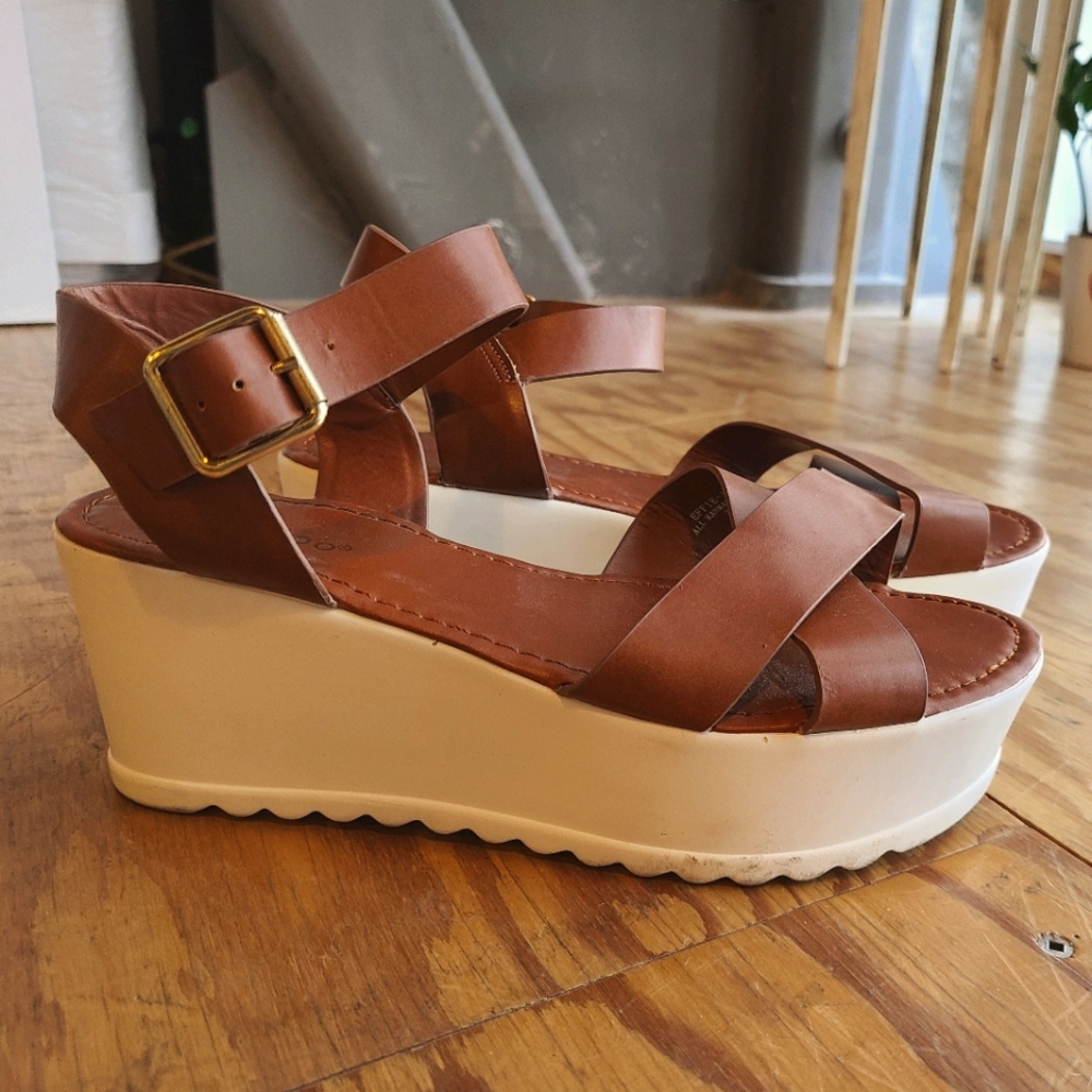 ALDO Brown Platform Sandal Heels